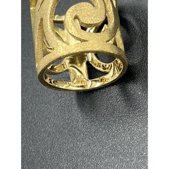 Andara Wide Band Brushed Textured Gold Tone Wide‎ Cigar Band Ring Sz 6-6.5 - Picture 5 of 15